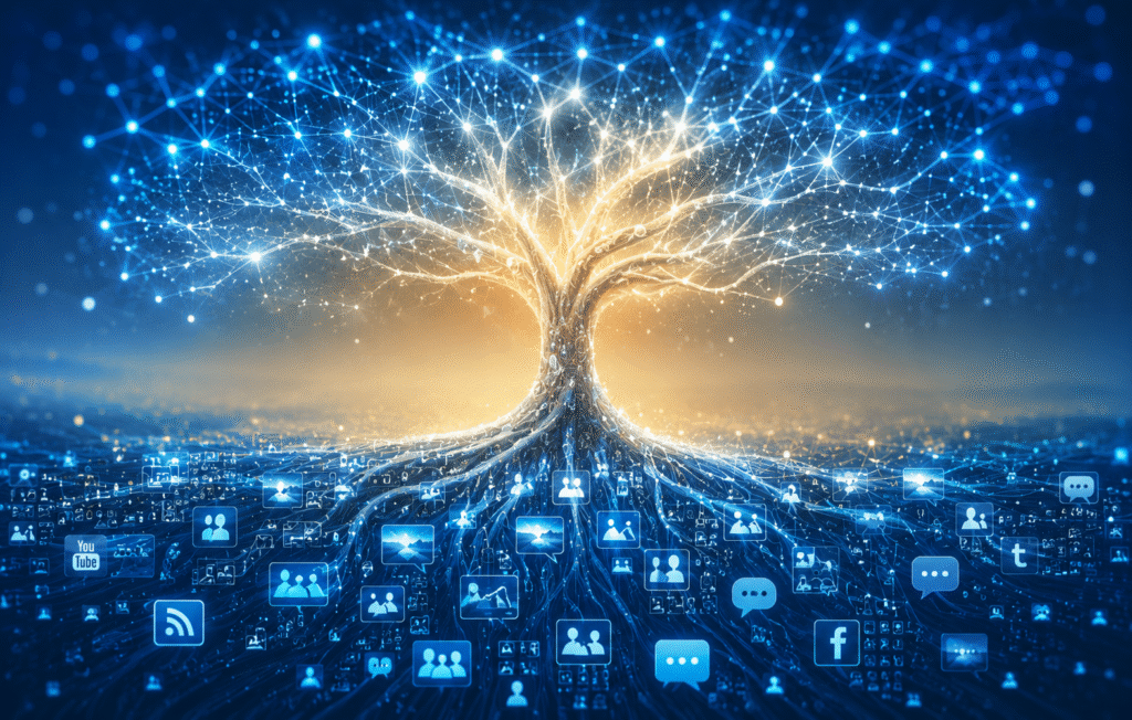 second image depicting web 2.0 evolving into today's AI